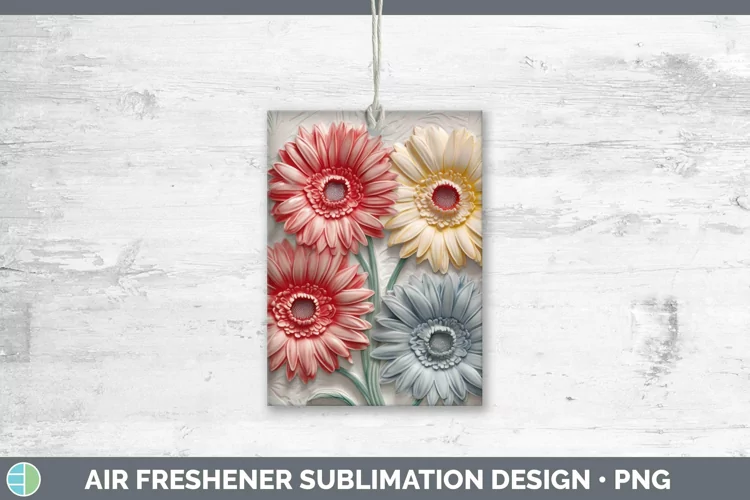 3D Gerbera Daisy Air Freshener Sublimation Car Freshener Des