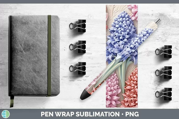 3D Hyacinth Pen Wrap Sublimation Epoxy Pen Designs
