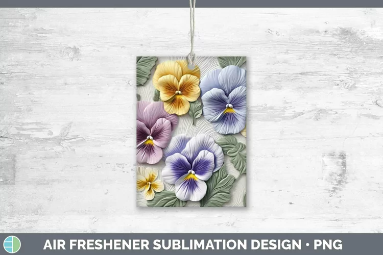 3D Pansy Air Freshener Sublimation Car Freshener Designs