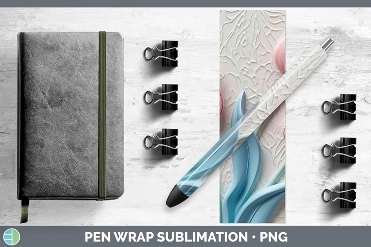 3D Flowers Tulip Pen Wrap Sublimation Epoxy Pen Designs