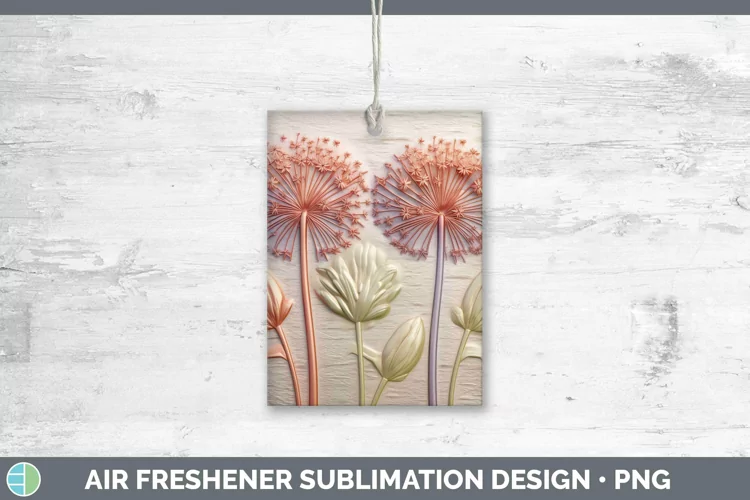 3D Flowers Allium Air Freshener Sublimation Car Freshener De