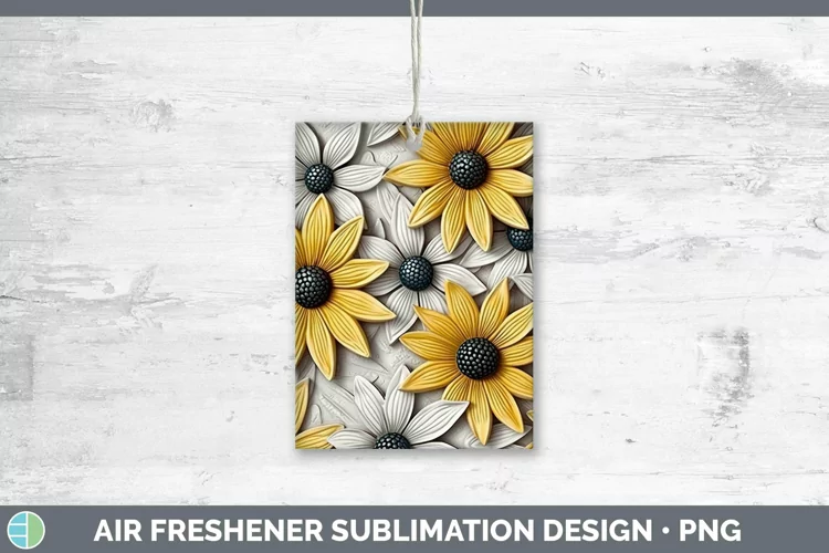 3D Flowers Black-eyed Susan Air Freshener Sublimation Car Fr
