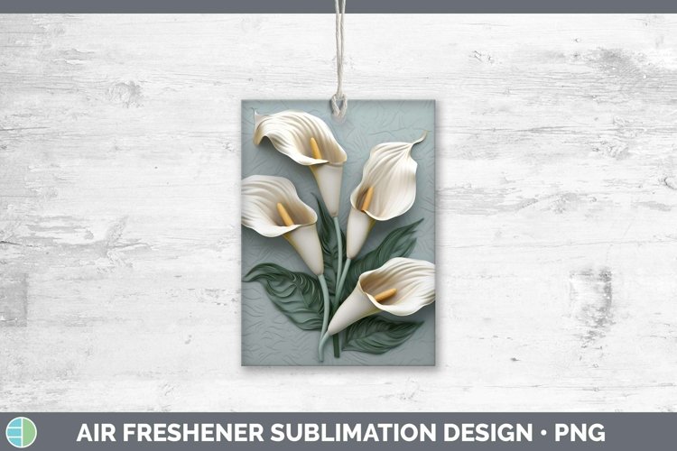 3D Flowers Calla Lily Air Freshener Sublimation Car Freshene example image 1
