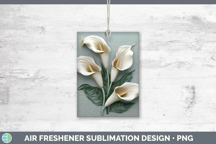 3D Flowers Calla Lily Air Freshener Sublimation Car Freshene
