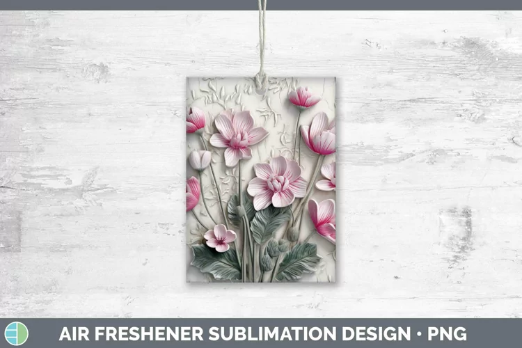 3D Flowers Cyclamen Air Freshener Sublimation Car Freshener
