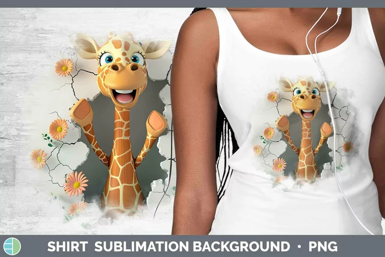 3D Hole in the Wall Giraffe Shirt Sublimation Sublimation Ba