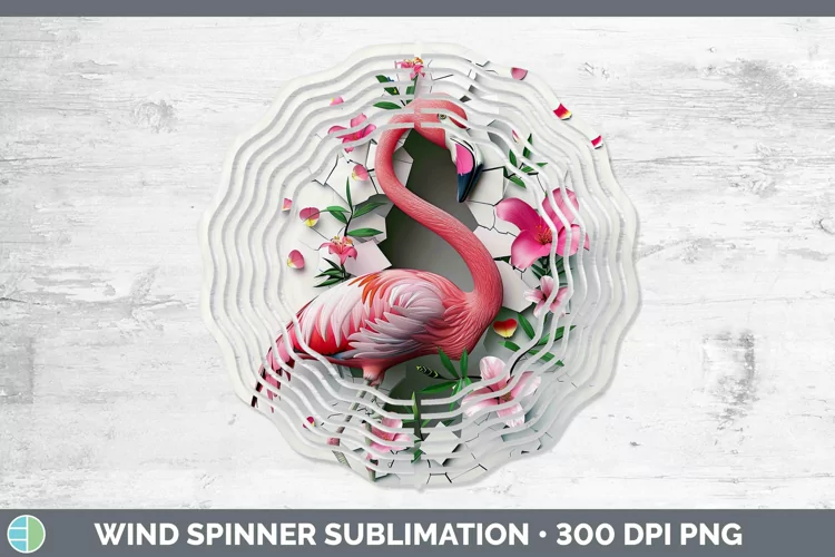 3D Hole in the Wall Flamingo Wind Spinner Sublimation Spinne