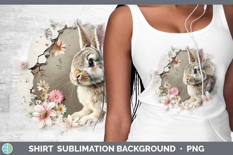 3D Hole in the Wall Bunny Shirt Sublimation Sublimation Back example image 1