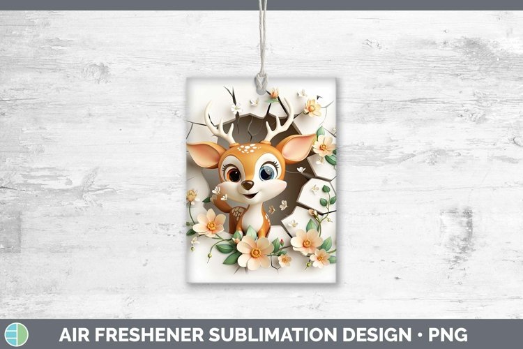 3D Hole in the Wall Deer Air Freshener Sublimation Car Fresh example image 1