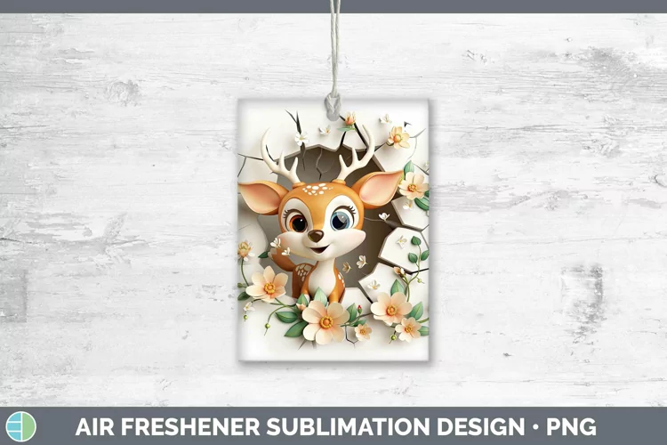 3D Hole in the Wall Deer Air Freshener Sublimation Car Fresh