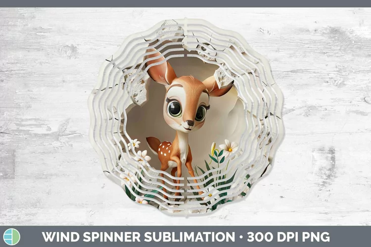 3D Hole in the Wall Deer Wind Spinner Sublimation Spinner De