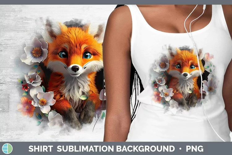 3D Hole in the Wall Fox Shirt Sublimation Sublimation Backgr