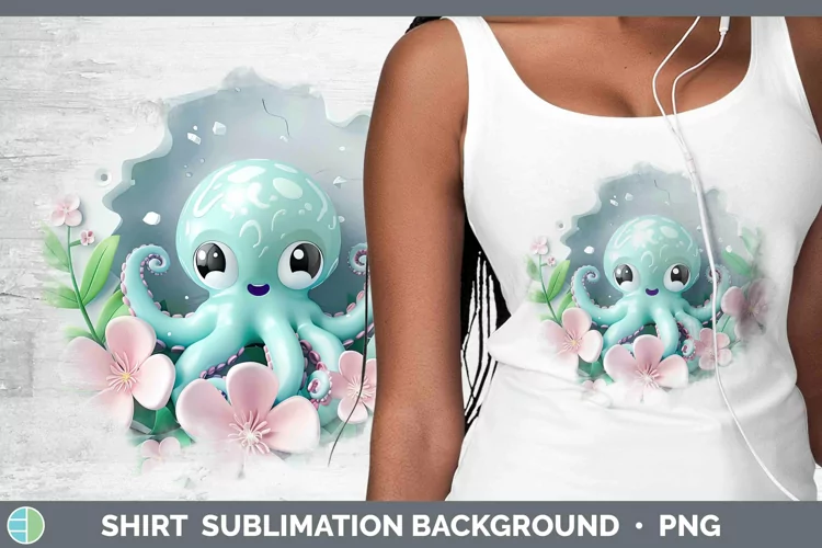 3D Hole in the Wall Octopus Shirt Sublimation Sublimation Ba