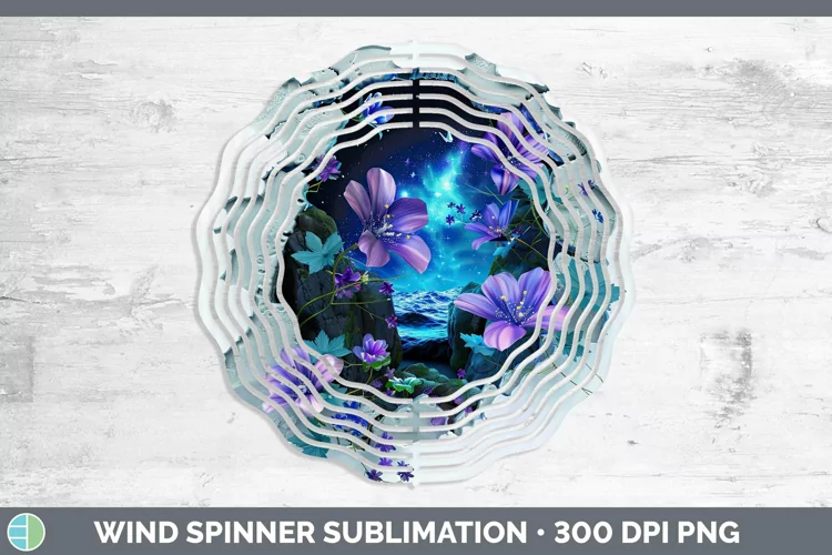 3D Northern Lights Wind Spinner Sublimation Spinner Designs
