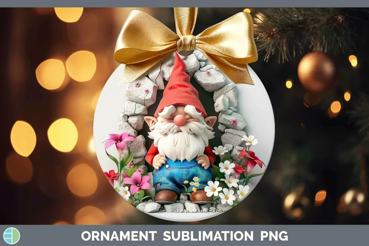 3D Gnome Ornament Sublimation Bauble Designs