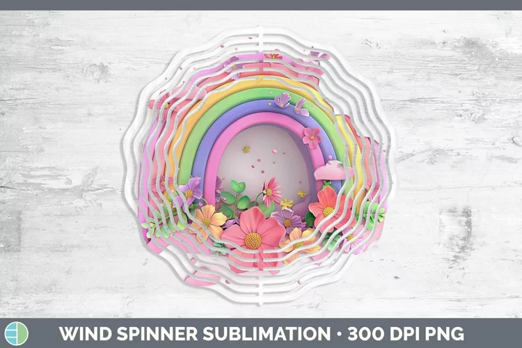 3D Rainbow Wind Spinner Sublimation Spinner Designs