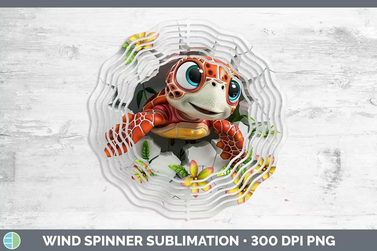 3D Sea Turtle Wind Spinner Sublimation Spinner Designs