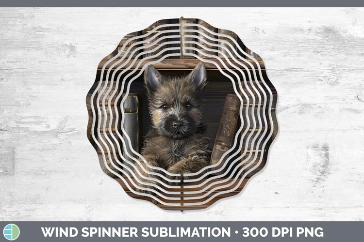 3D Books Cairn Terrier Dog Wind Spinner Sublimation Spinner example image 1
