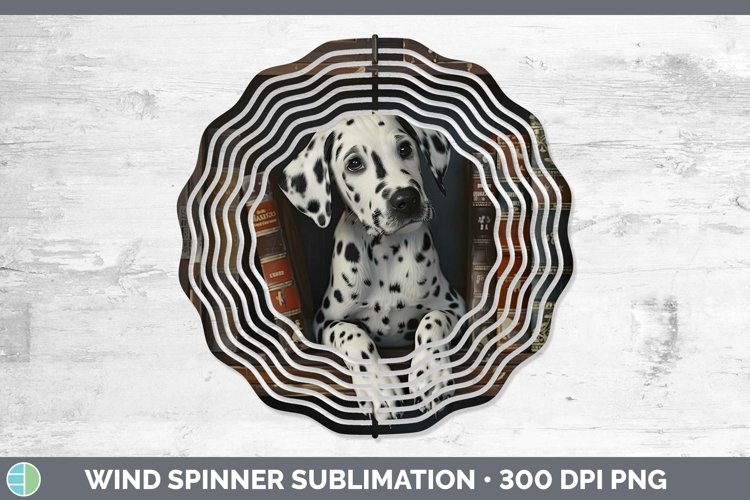 3D Books Dalmatian Dog Wind Spinner Sublimation Spinner Desi example image 1