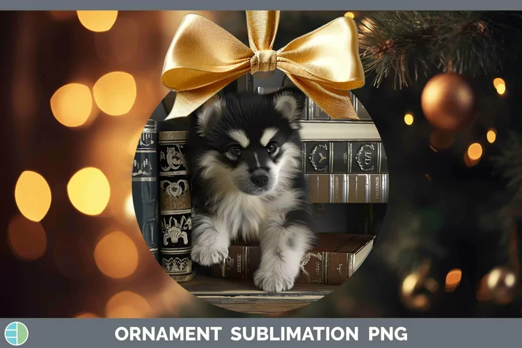 3D Books Finnish Lapphund Dog Ornament Sublimation Bauble De