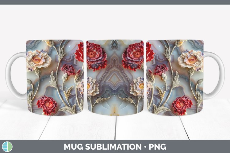 Gorgeous3D Agate Flowers Mug Wrap design.