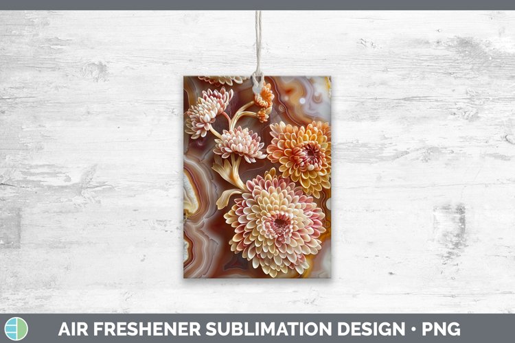 3D Agate Flowers Chrysanthemum Air Freshener Sublimation Car example image 1