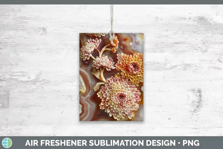 3D Agate Flowers Chrysanthemum Air Freshener Sublimation Car