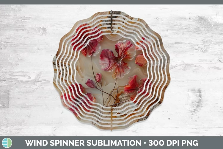 3D Agate Flowers Geranium Wind Spinner Sublimation Spinner D