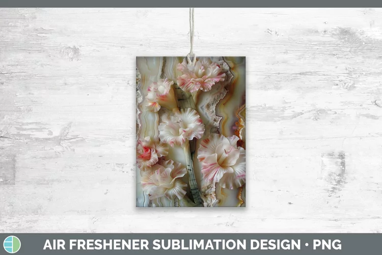 3D Agate Flowers Gladiolus Air Freshener Sublimation Car Fre