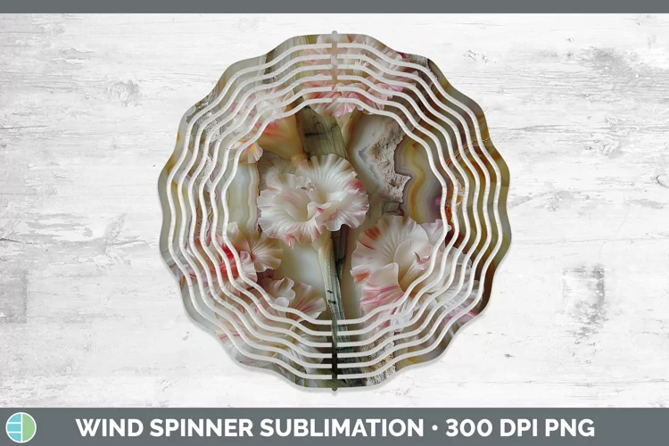 3D Agate Flowers Gladiolus Wind Spinner Sublimation Spinner