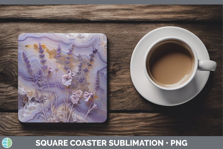Gorgeous3D Agate Flowers Square Coaster design.