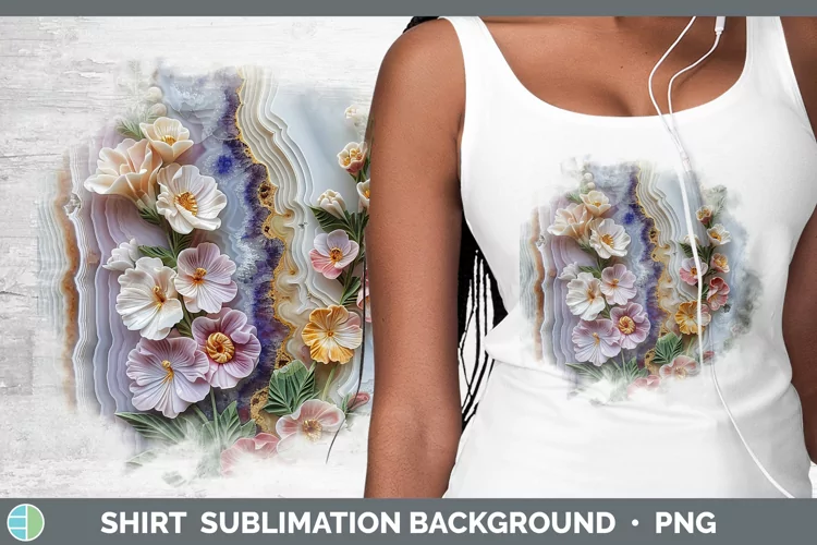 3D Agate Flowers Snapdragon Shirt Sublimation Sublimation Ba