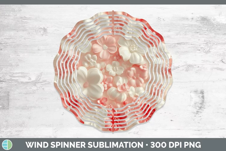 3D Valentine Flowers Wind Spinner Sublimation Spinner Design