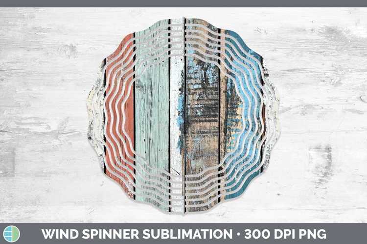 Textured Weathered Wood Wind Spinner Sublimation Spinner Des