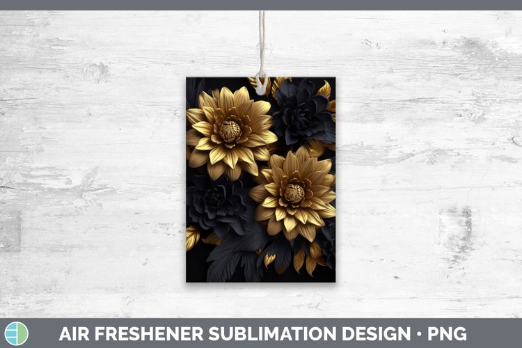 Gorgeous3D Black and Gold Air Freshener design.