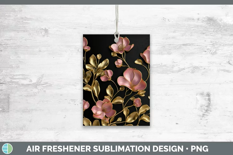3D Black and Gold Sweet Pea Air Freshener Sublimation Car Fr