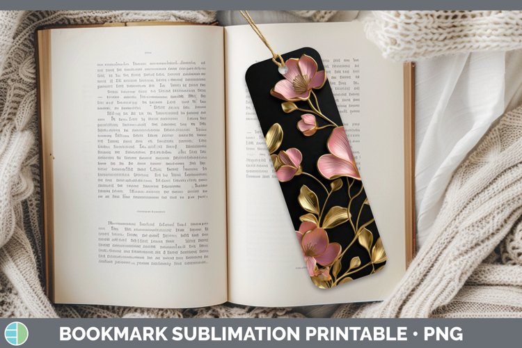 Gorgeous3D Black and Gold Bookmark design.