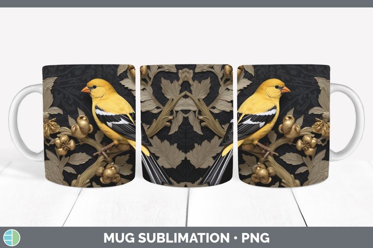 Gorgeous3D Black and Gold Mug Wrap design.