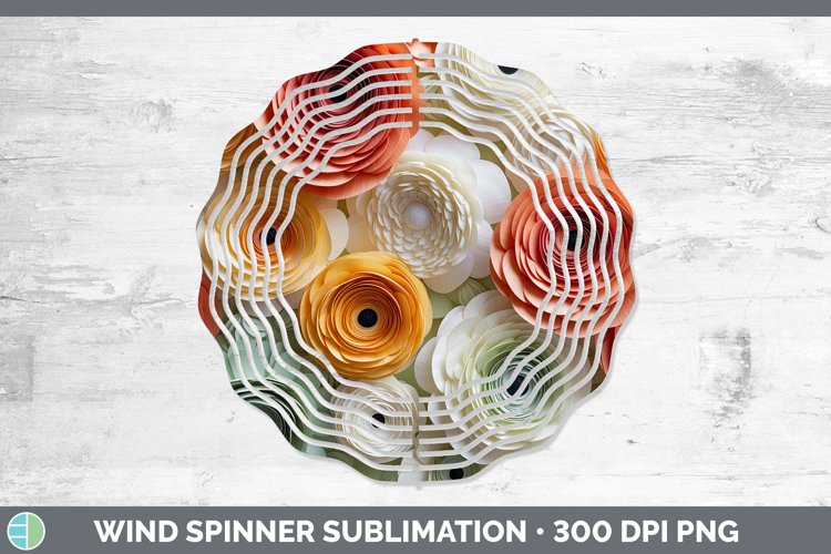Gorgeous3D Ranunculuss Wind Spinner design.