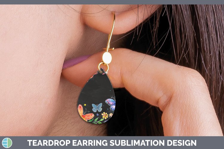 Chalkboard Butterfly Teardrop Earrings Sublimation Earrings