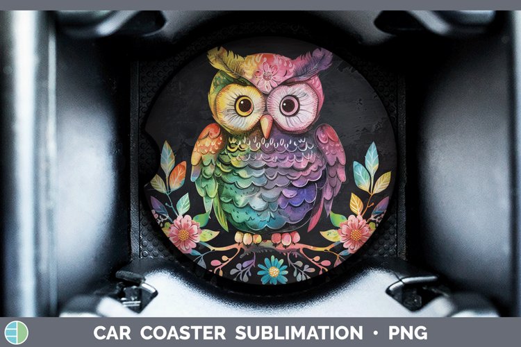 Chalkboard Owl Car Coaster Sublimation Coaster Designs