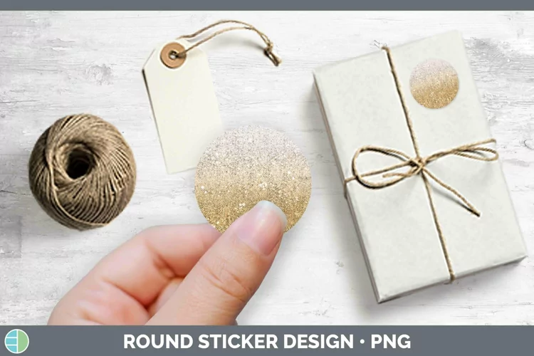 Glitter Ombre - 15 Orange Stickers | Round Labels Designs