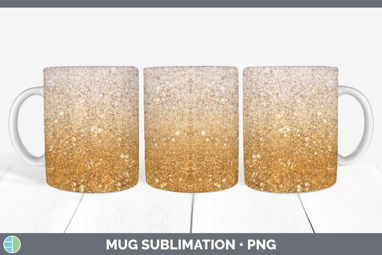 Glitter Ombre - 15 Orange Mug Wrap Sublimation Coffee Cup De
