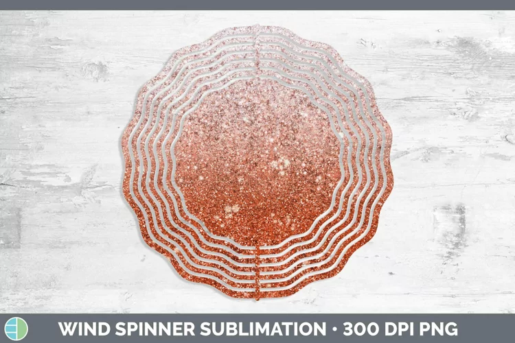 Glitter Ombre - 16 Deep Orange Wind Spinner Sublimation Spin