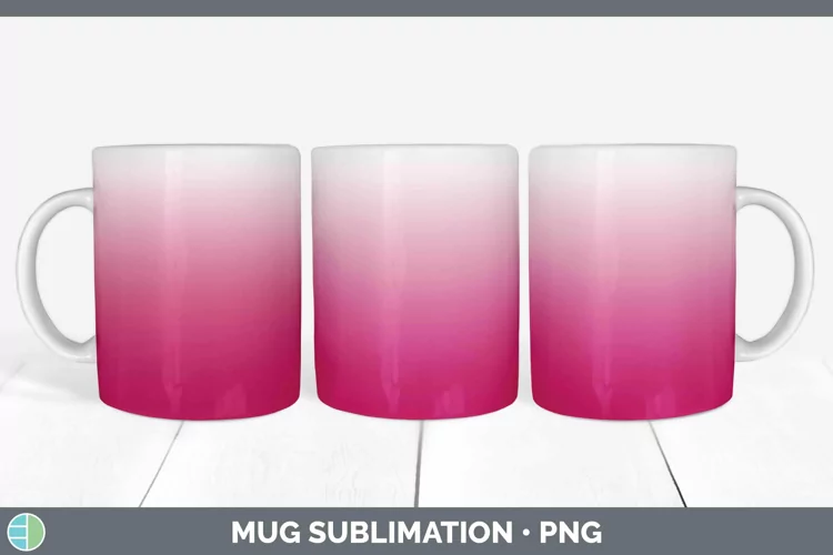 Ombre Pink Mug Wrap Sublimation Coffee Cup Designs