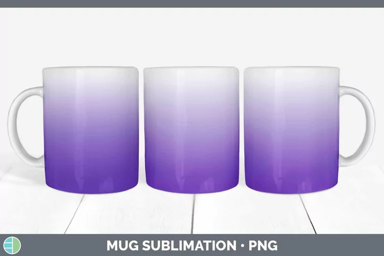 Ombre Deep Purple Mug Wrap Sublimation Coffee Cup Designs
