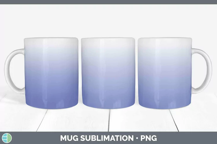Ombre Indigo Mug Wrap Sublimation Coffee Cup Designs