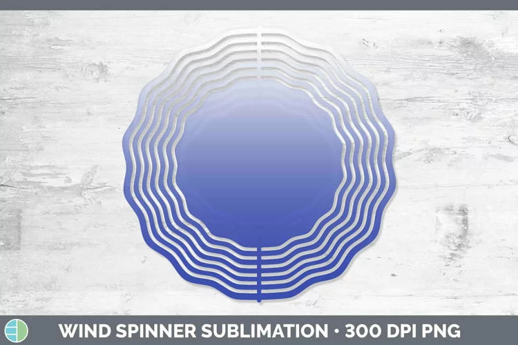 Ombre Indigo Wind Spinner Sublimation Spinner Designs