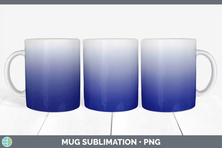 Ombre Indigo Mug Wrap Sublimation Coffee Cup Designs