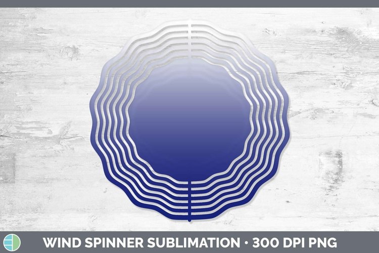 Ombre Indigo Wind Spinner Sublimation Spinner Designs example image 1
